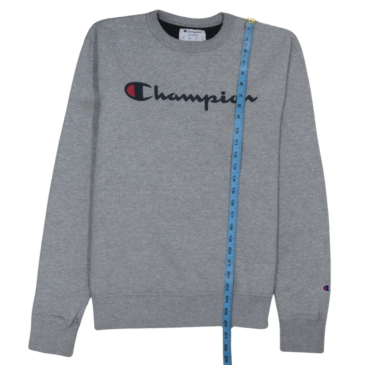 Champion Men's Grey Pullover Sweatshirt M Regular Fit Crew Neck