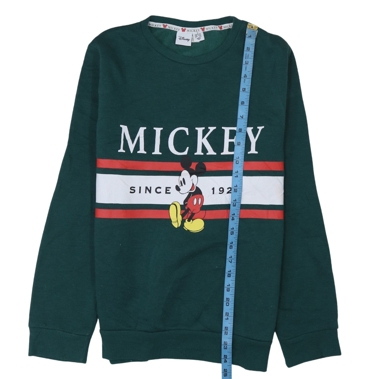 Disney Women Green Mickey Mouse Crew Neck Sweatshirt UK 10/12