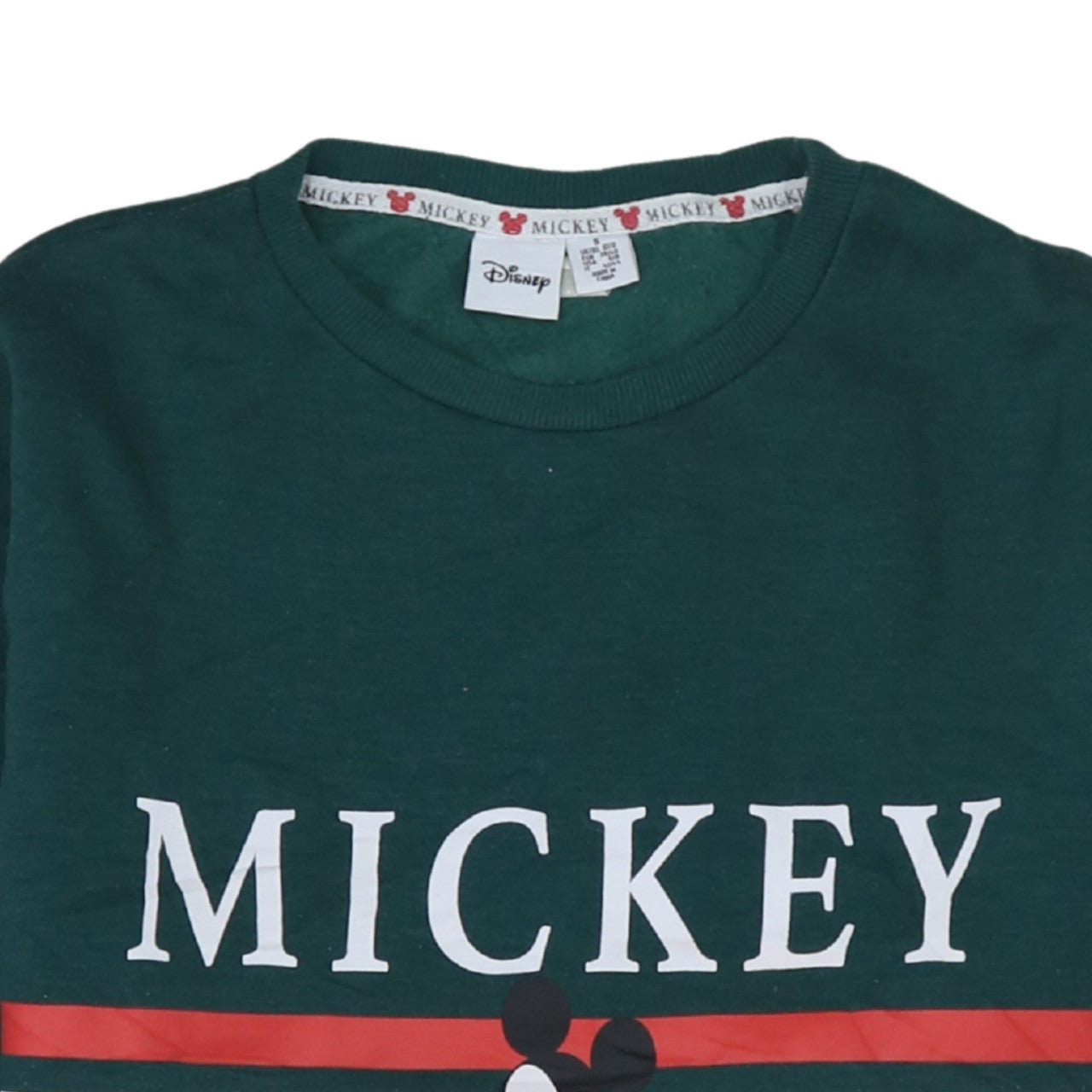Disney Women Green Mickey Mouse Crew Neck Sweatshirt UK 10/12