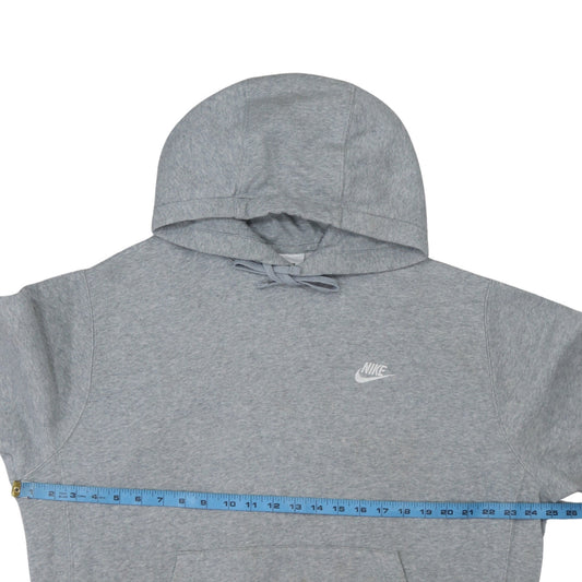 Nike Men's Grey Pullover Hoodie L Logo Fleece Cotton Blend