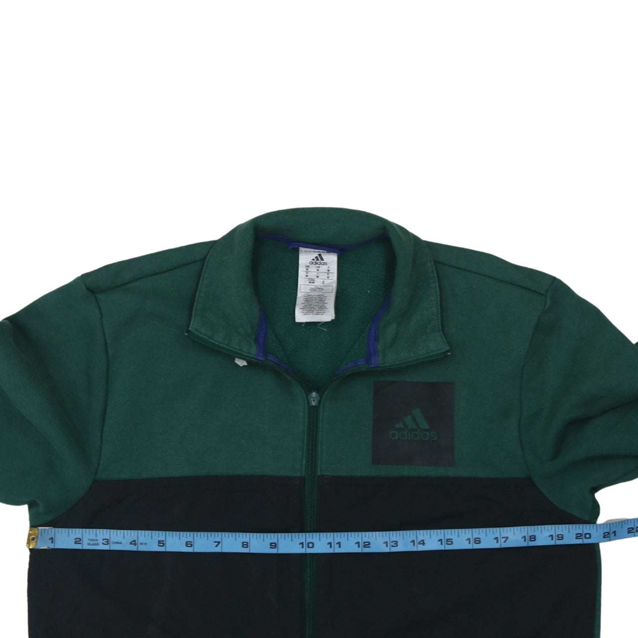Adidas Men's Green & Black Track Jacket Size M Full Zip Athletic