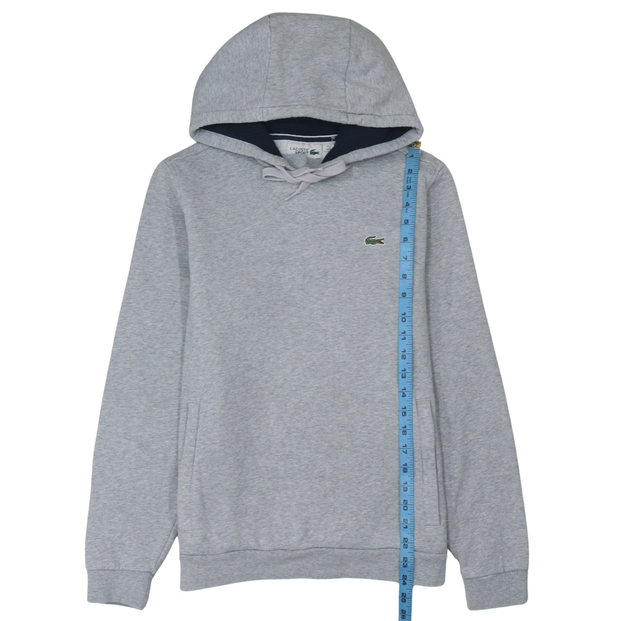 Lacoste Sport Men's Grey Pullover Hoodie Size S Cotton Blend