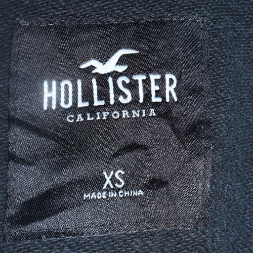 Hollister Men's Black XS Pullover Crew Neck Logo Sweatshirt
