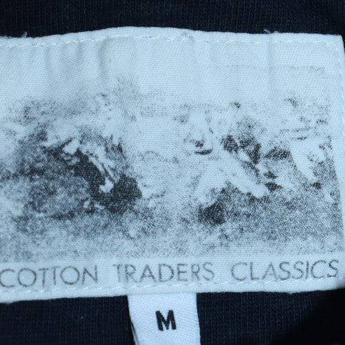 Cotton Traders Mens Blue Long Sleeve Rugby Polo Shirt Size M