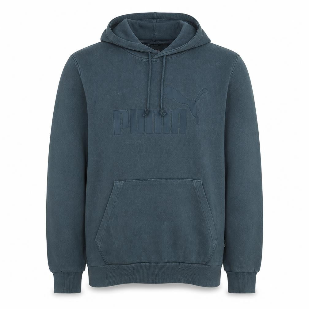 Puma Men's Blue Pullover Hoodie Small Fleece Logo Sweatshirt