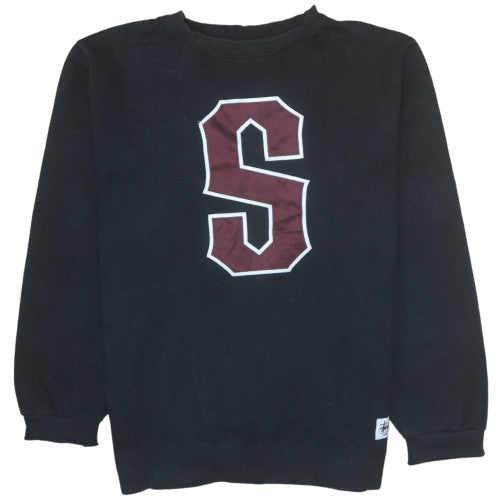 Stüssy Womens Black XL Pullover Sweatshirt with S Logo