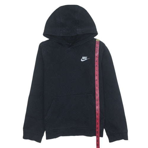 Nike Boys Black Pullover Hoodie L 14 Years Fleece Logo Sweatshirt