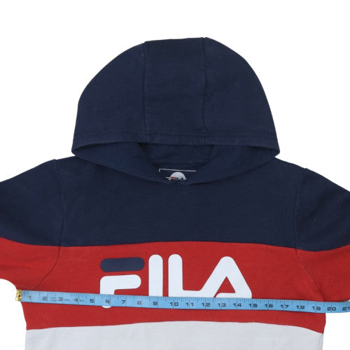 FILA Boys Multicoloured Pullover Hoodie 13-15 Years Colourblock Logo Sweatshirt