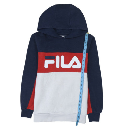 FILA Boys Multicoloured Pullover Hoodie 13-15 Years Colourblock Logo Sweatshirt