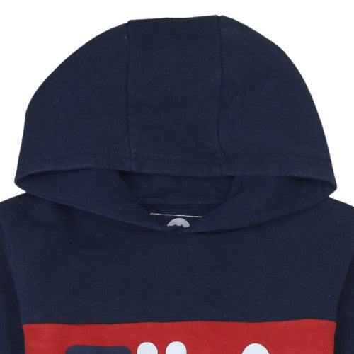 FILA Boys Multicoloured Pullover Hoodie 13-15 Years Colourblock Logo Sweatshirt