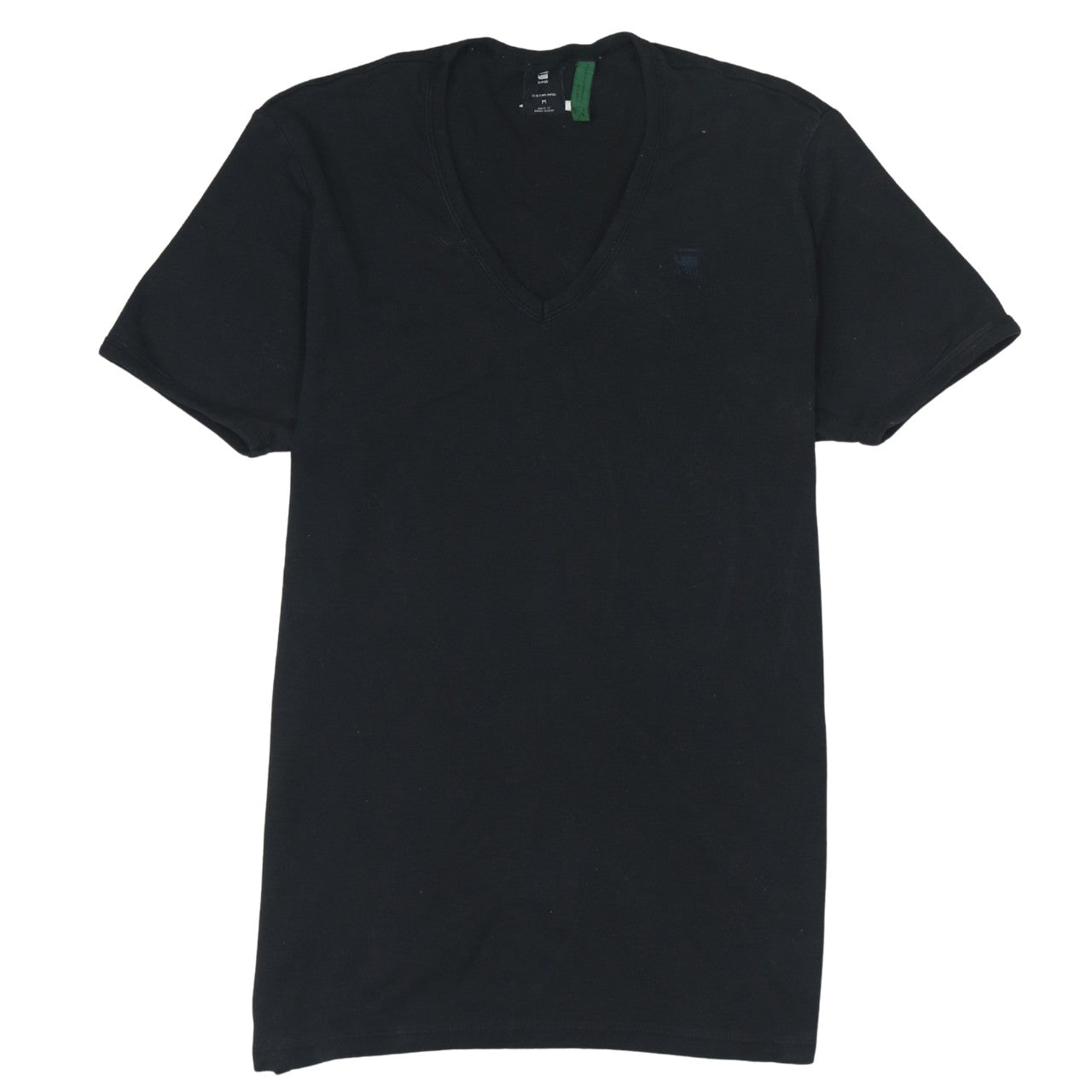 G-Star RAW Men's Black V-Neck Cotton T-Shirt Size M