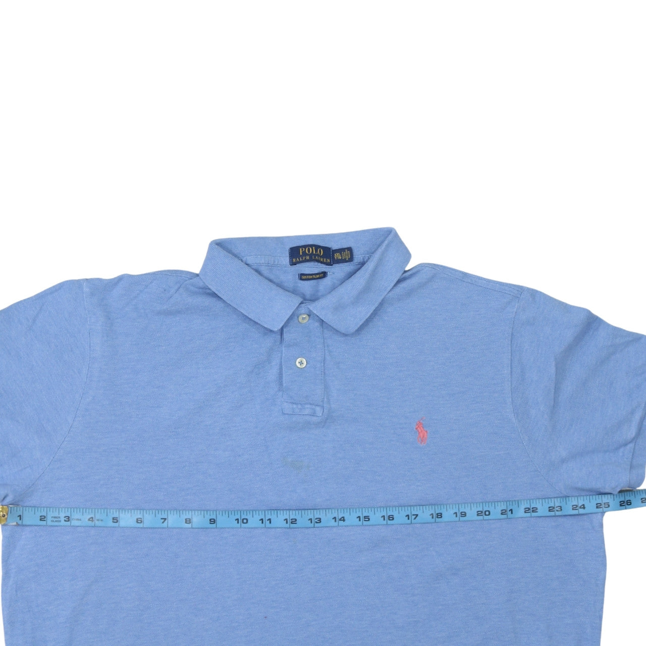 Ralph Lauren Men's Blue Slim Fit Cotton Polo Shirt 2XL