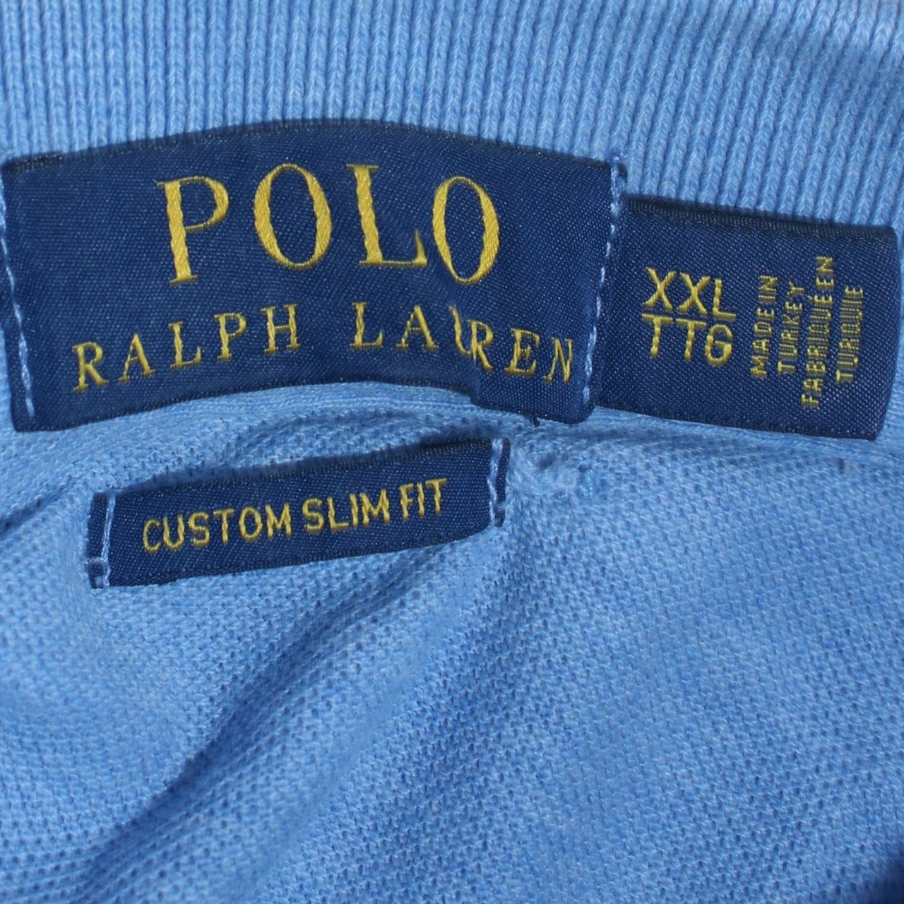 Ralph Lauren Men's Blue Slim Fit Cotton Polo Shirt 2XL