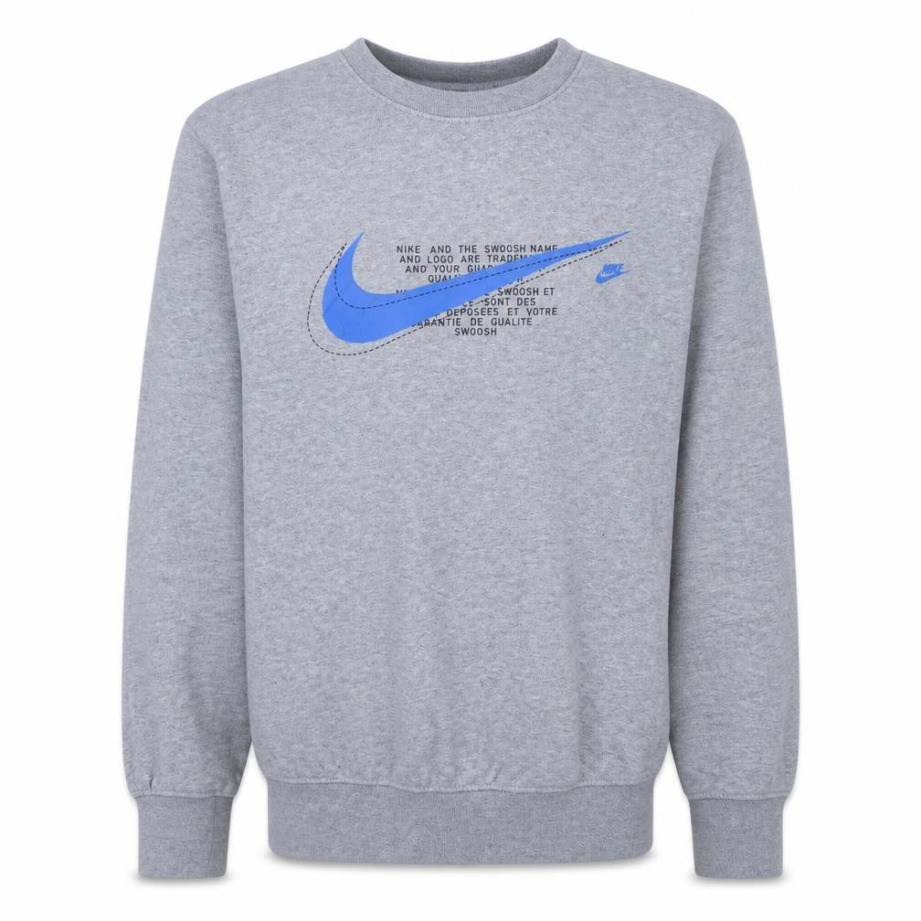 Nike Men's Grey Graphic Logo Pullover Sweatshirt Size S