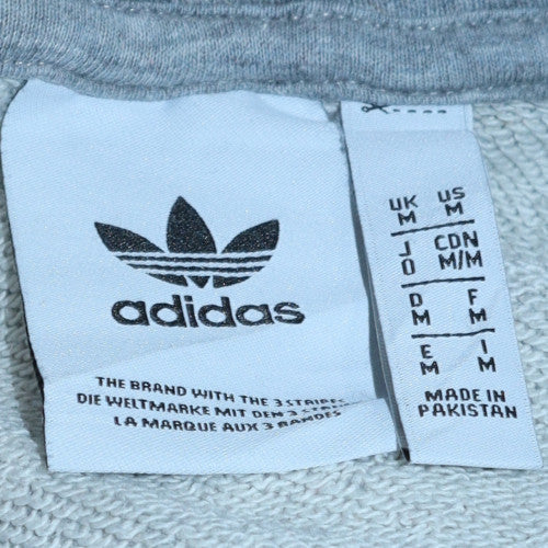 Adidas Men's Grey Pullover Hoodie Sweatshirt Size M