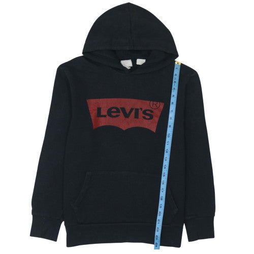 Levi's Teens Black Pullover Hoodie M Regular Fit Logo Fleece