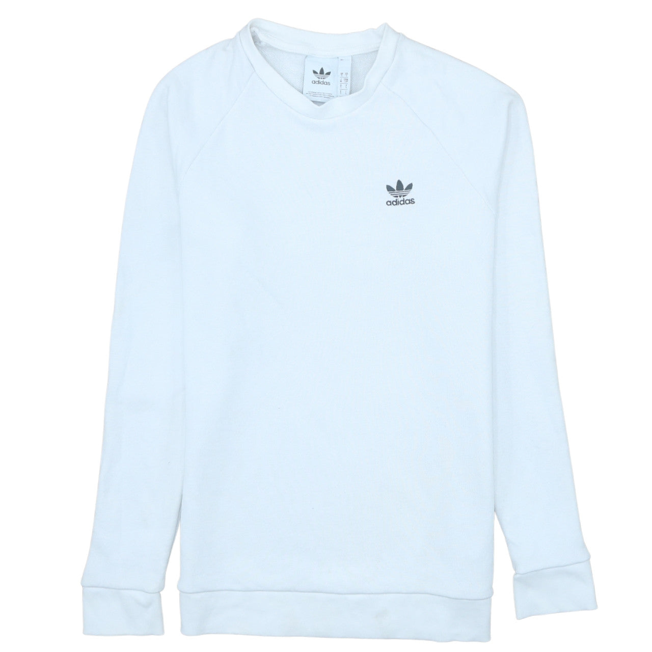 Adidas Men's White Crew Neck Pullover Sweatshirt Size S
