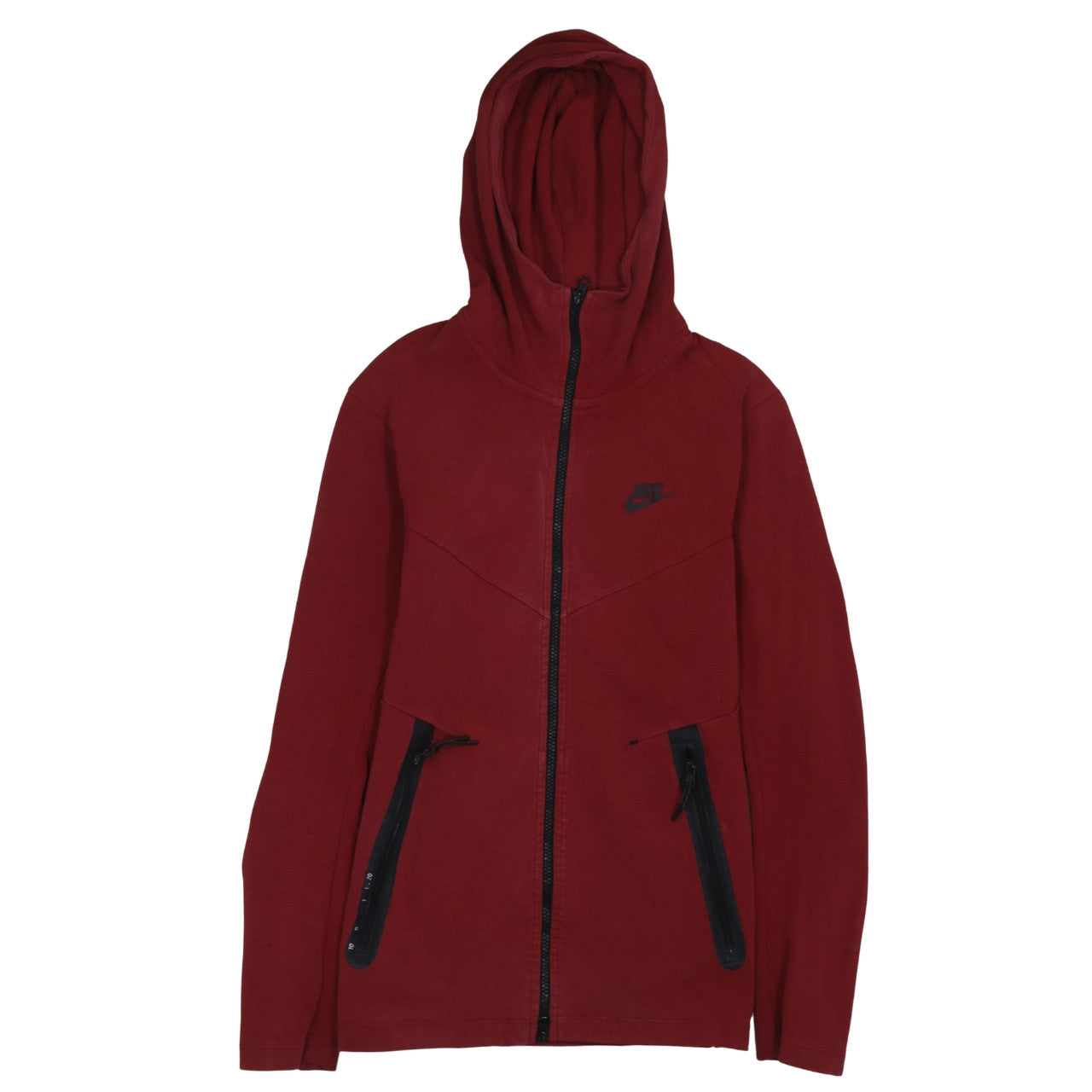 Nike Men’s Red Full Zip Hoodie XS – Hooded Cotton Blend Sweatshirt