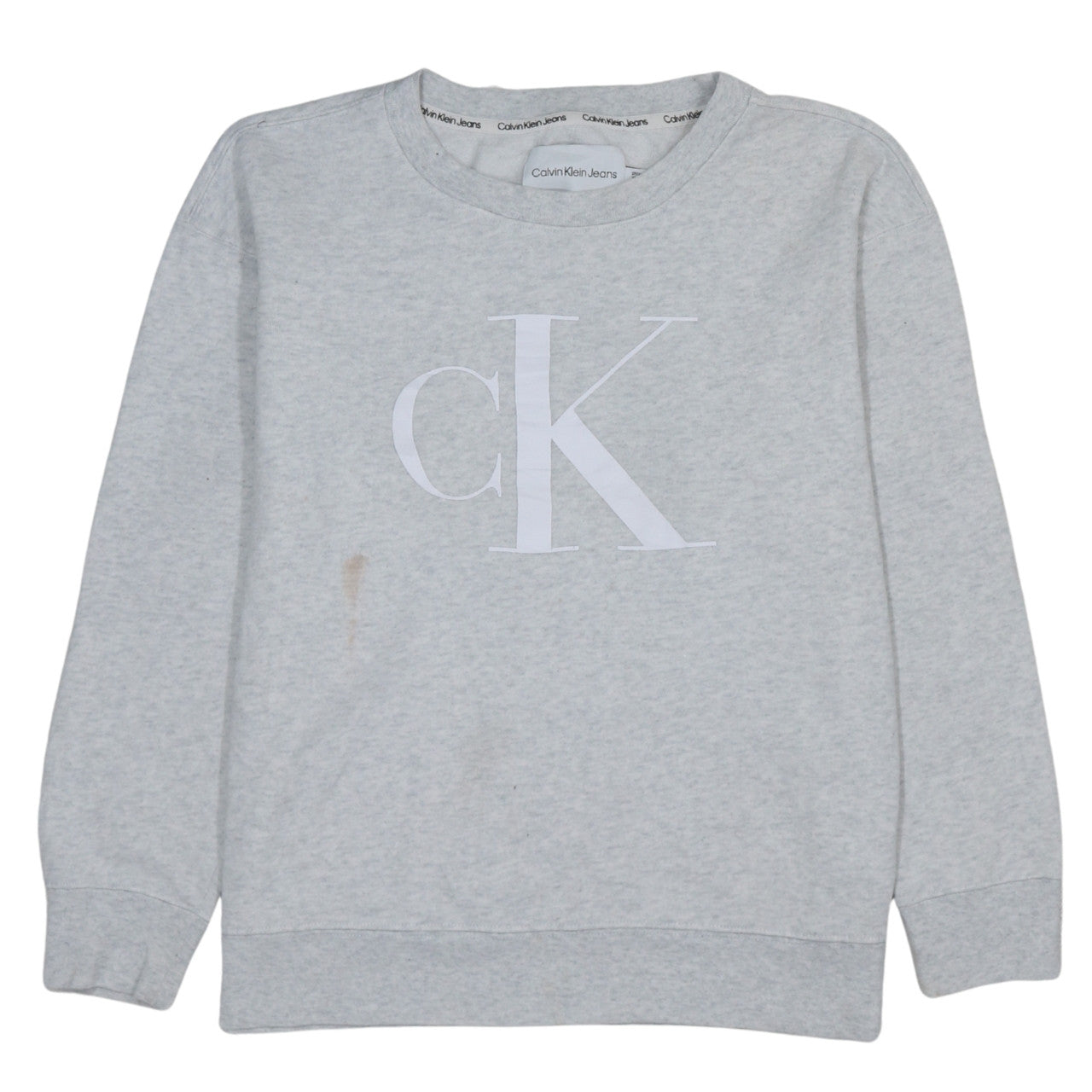 Calvin Klein Jeans Womens Grey Cotton Blend Pullover Sweatshirt Size S