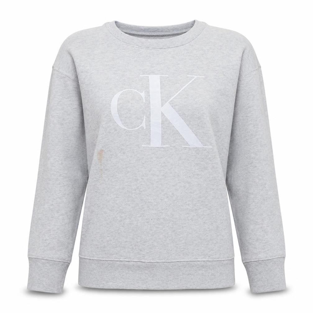 Calvin Klein Jeans Womens Grey Cotton Blend Pullover Sweatshirt Size S