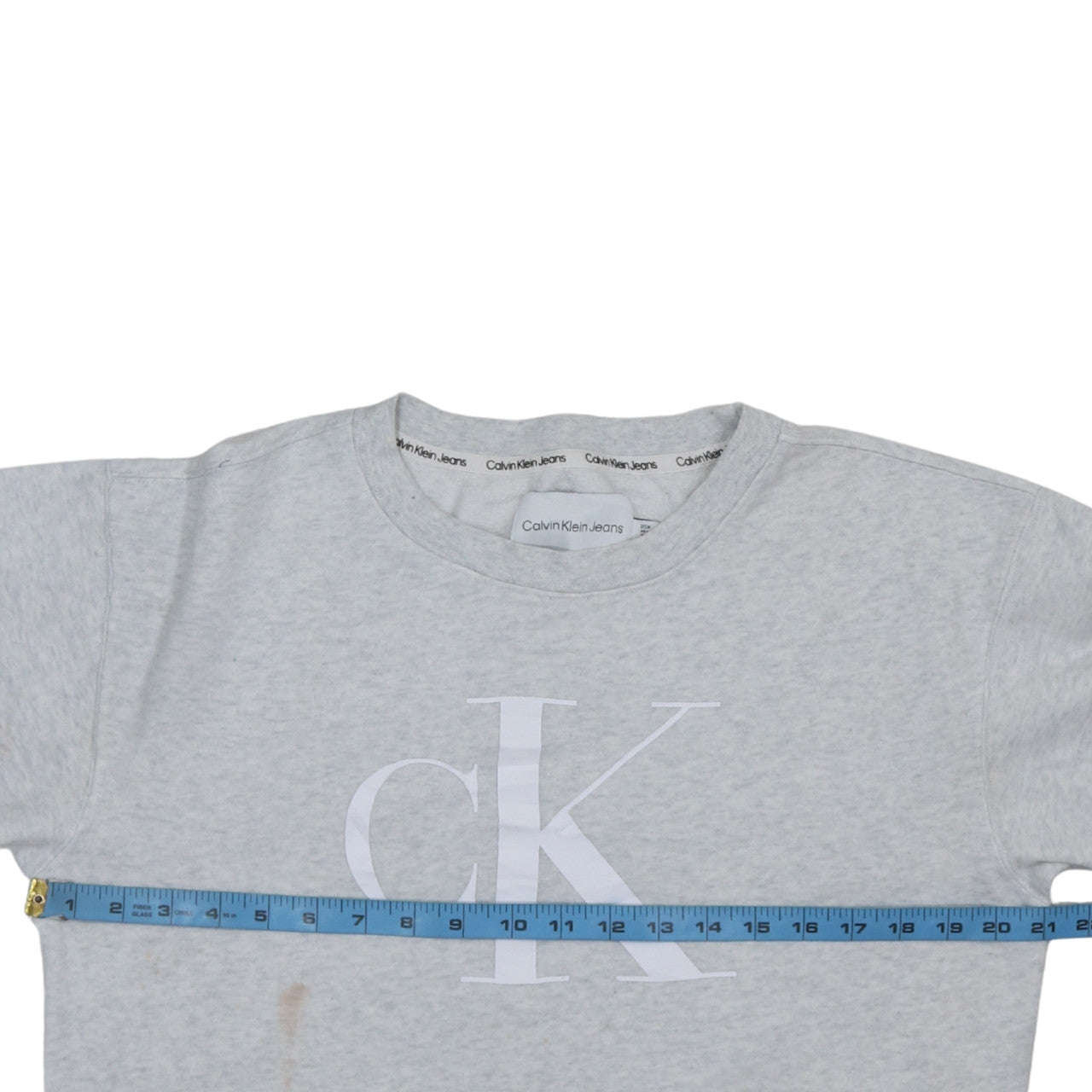 Calvin Klein Jeans Womens Grey Cotton Blend Pullover Sweatshirt Size S