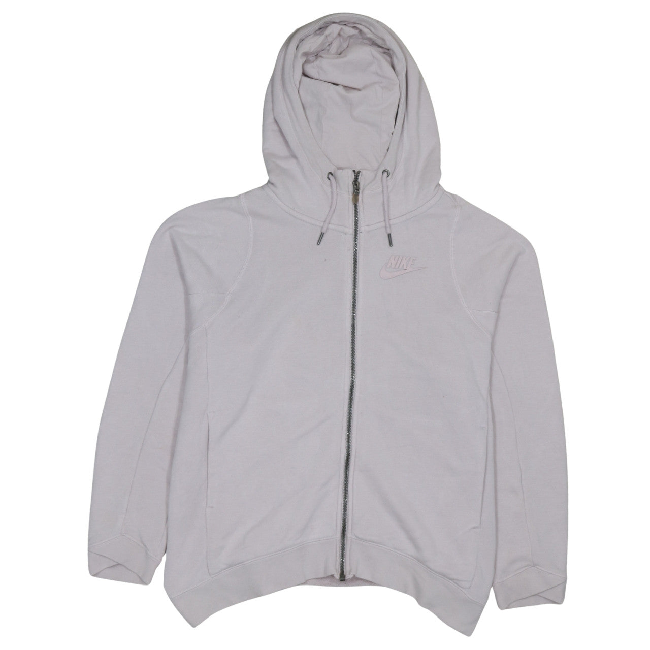 Nike Women’s Beige Full Zip Hoodie Medium Cotton Blend