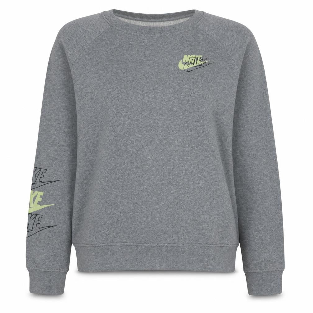 Nike Women Grey Logo Crew Neck Pullover Sweatshirt M