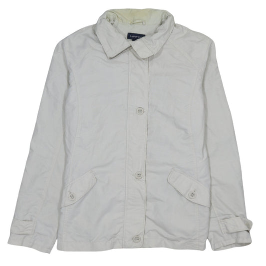 Lands' End Women White Nylon Mid-Length Jacket L