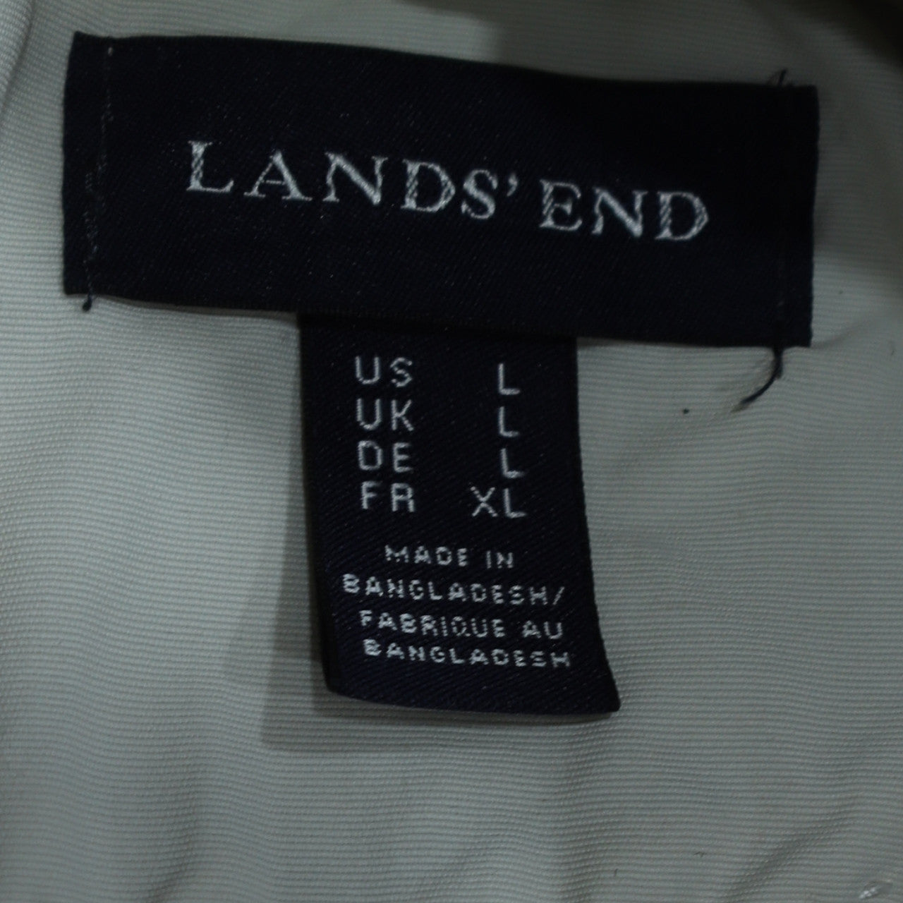 Lands' End Women White Nylon Mid-Length Jacket L
