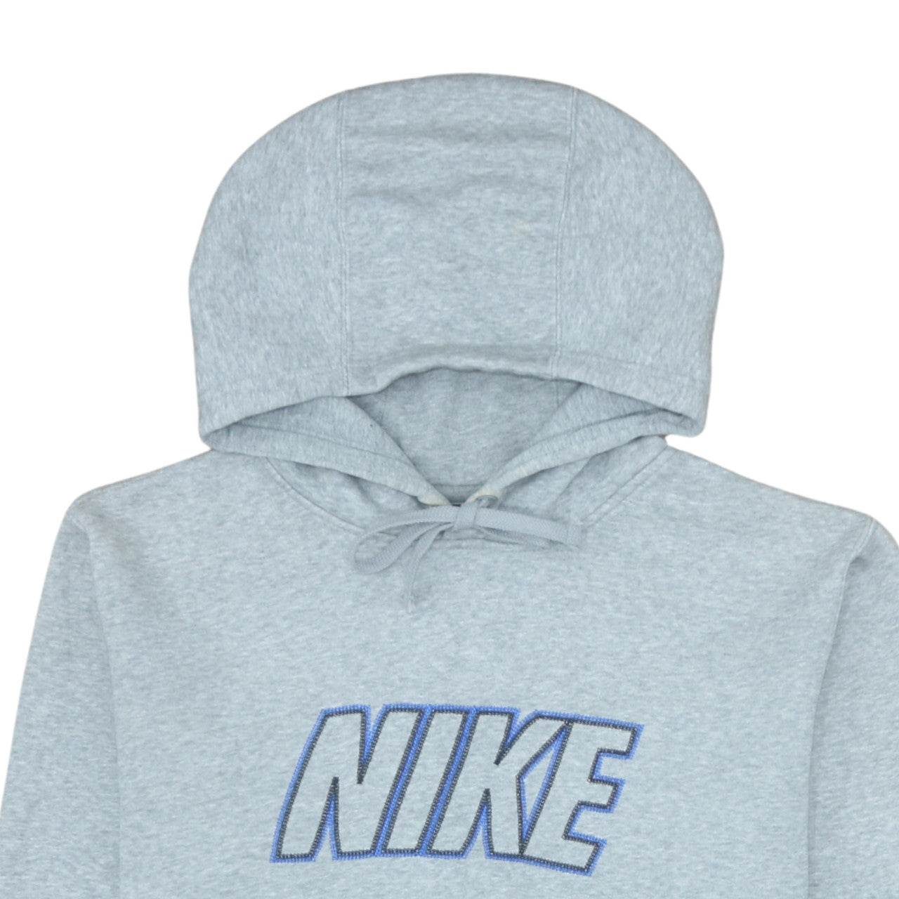 Nike Men's Grey Pullover Hoodie M Embroidered Logo Fleece Sweatshirt