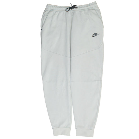 Nike Men's White Fleece Jogger Sweatpants L Tapered Fit