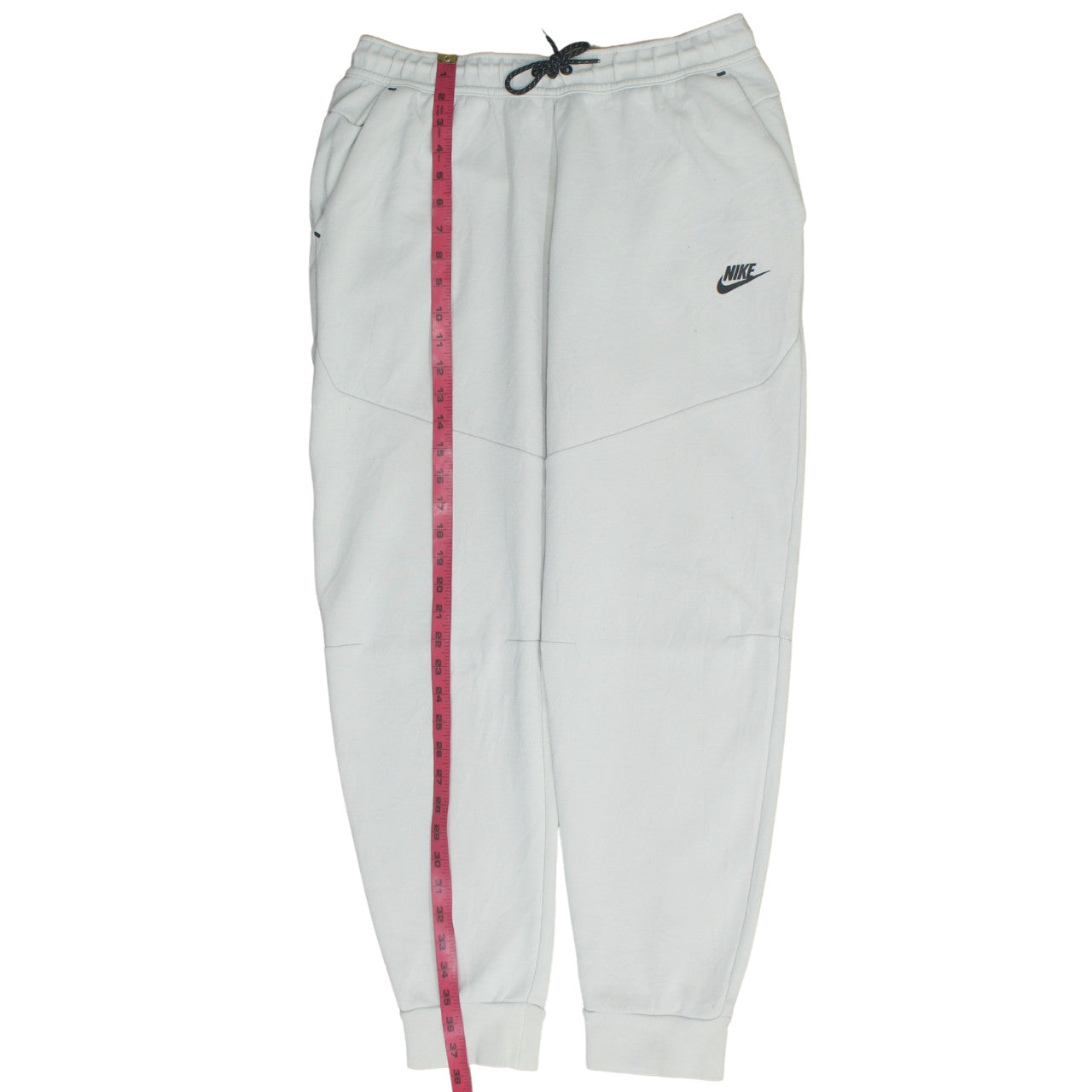 Nike Men's White Fleece Jogger Sweatpants L Tapered Fit