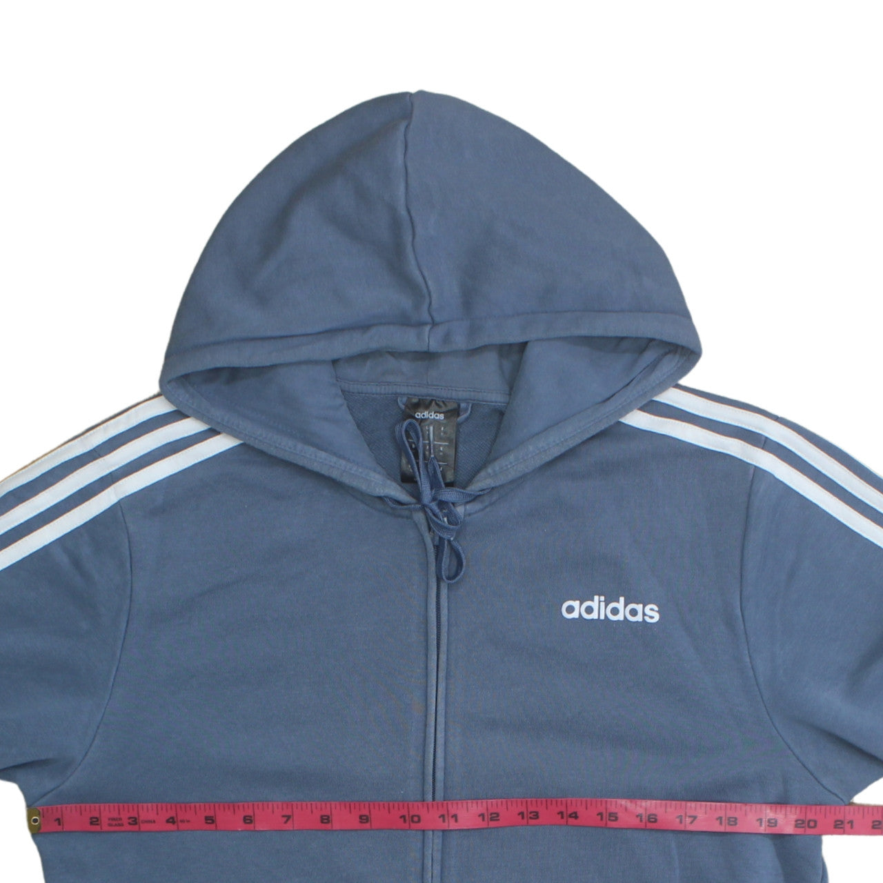 Adidas Men's Blue Full Zip Hoodie Size M Sportswear Fleece Top