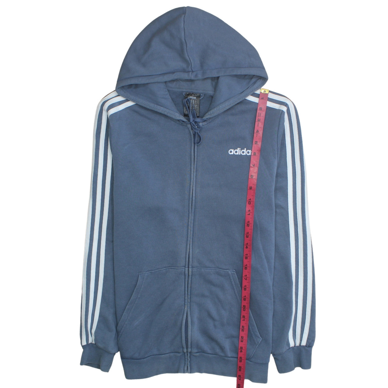 Adidas Men's Blue Full Zip Hoodie Size M Sportswear Fleece Top