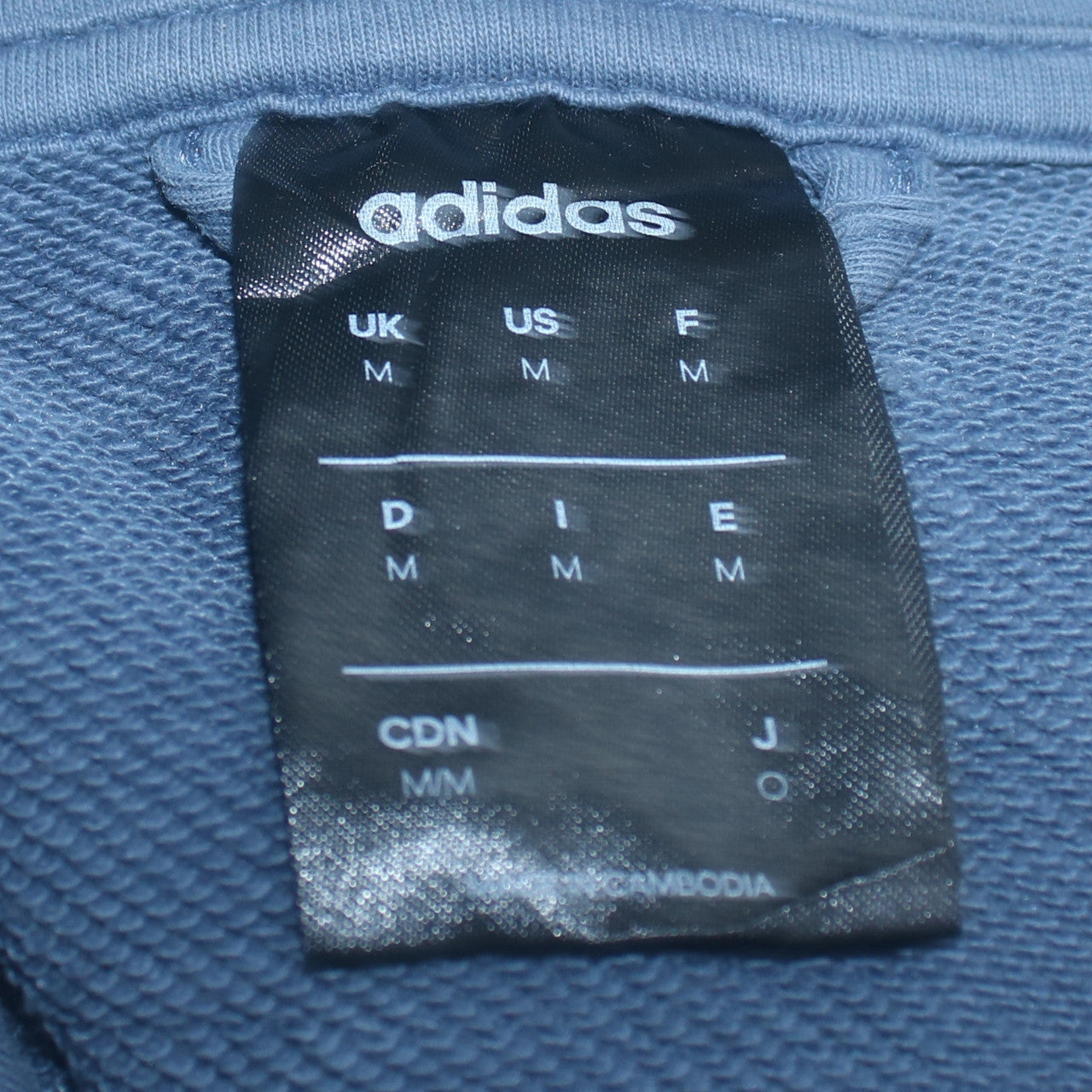 Adidas Men's Blue Full Zip Hoodie Size M Sportswear Fleece Top