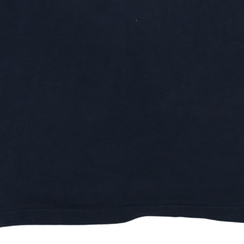 Uneek Men's Blue Rugby Polo Shirt L Embroidered Logo Cotton