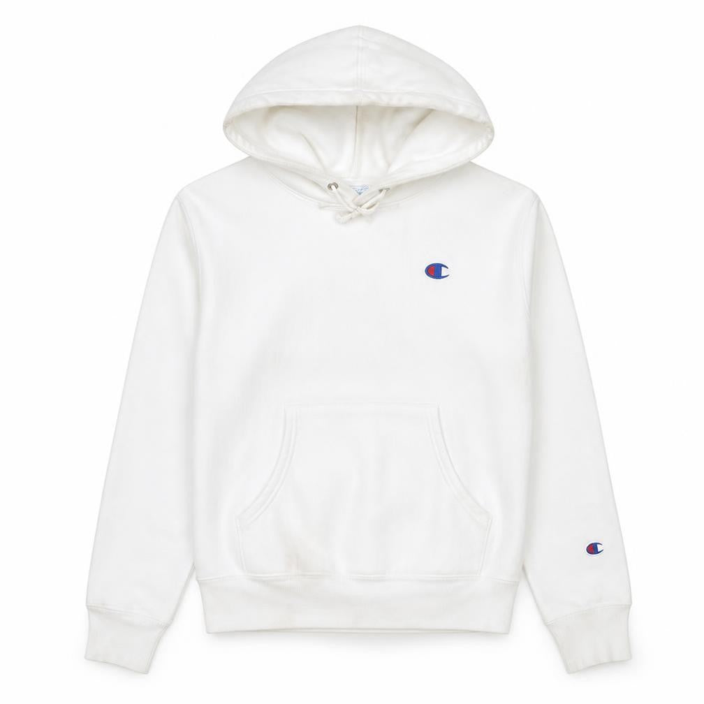 Champion Reverse Weave White Hoodie Women Small Pullover Cotton Logo