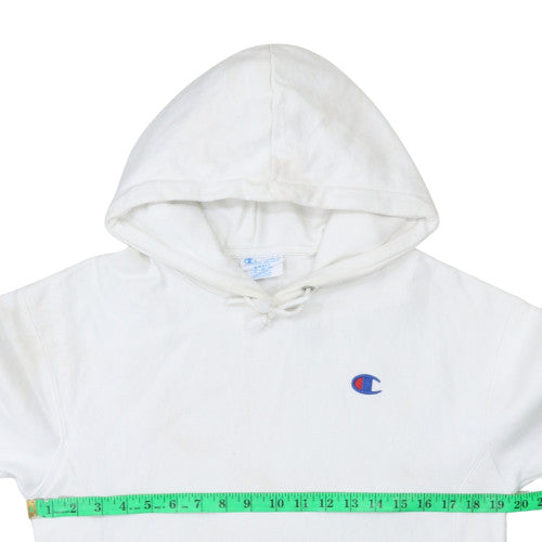 Champion Reverse Weave White Hoodie Women Small Pullover Cotton Logo