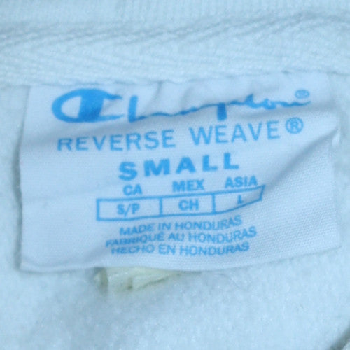 Champion Reverse Weave White Hoodie Women Small Pullover Cotton Logo