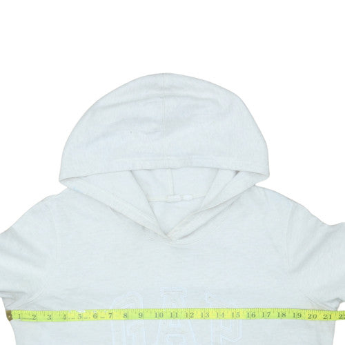 GAP Women White Pullover Hoodie L Cotton Blend Classic Casual