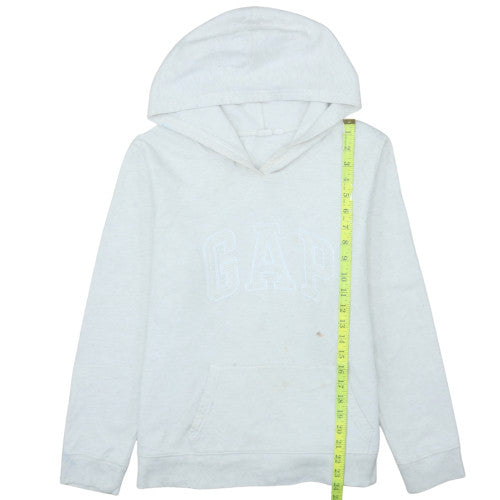 GAP Women White Pullover Hoodie L Cotton Blend Classic Casual