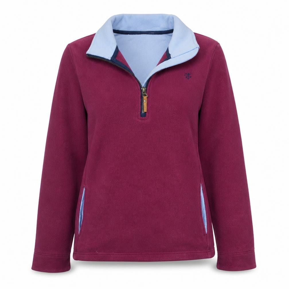 Lighthouse Women’s Burgundy 1/4 Zip Pullover Sweatshirt Size 10 Cotton Blend