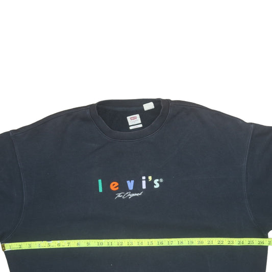 Levi's Men's Black Relaxed Fit Crew Neck Sweatshirt L