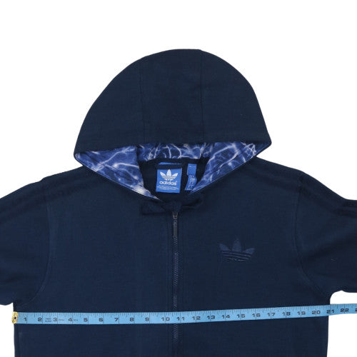 Adidas Mens Blue Full Zip Hoodie M Regular Fit Sportswear