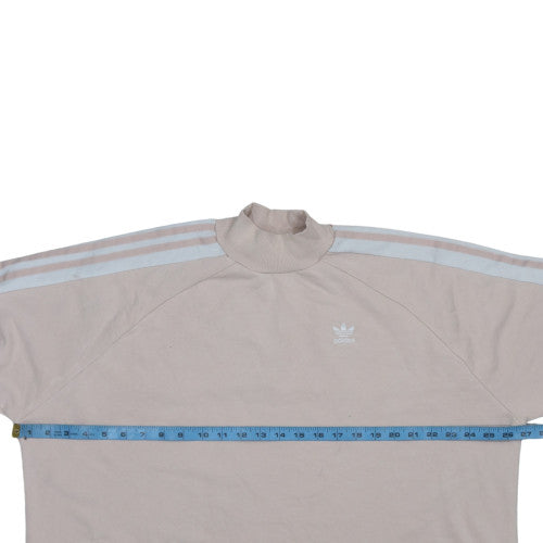 Adidas Women Beige Crew Neck Long Sleeve Sweatshirt Size 10