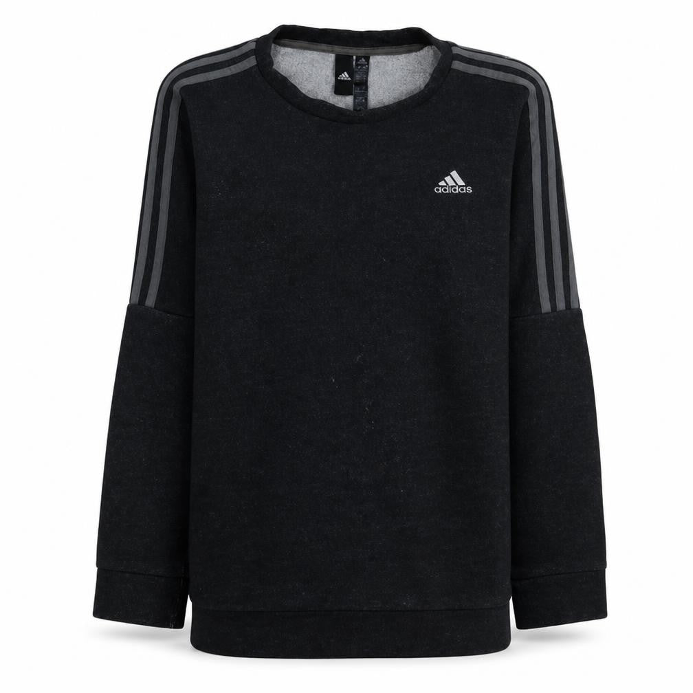 Adidas Mens Black Small Crew Neck Sweatshirt Classic Pullover