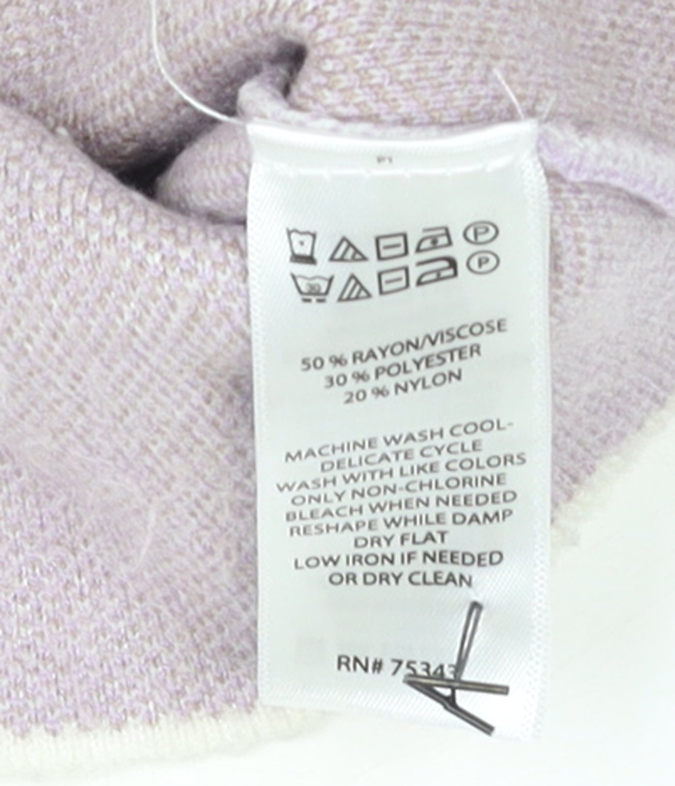 Tahari Women's Beige & Lilac Checked Mock Neck Knit Jumper Size M