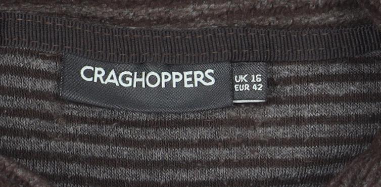 Craghoppers Men's Brown Striped Fleece 1/4 Zip Pullover Sweatshirt L