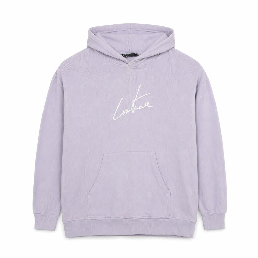 Couture Mens Purple Pullover Hoodie S Logo Cotton Blend
