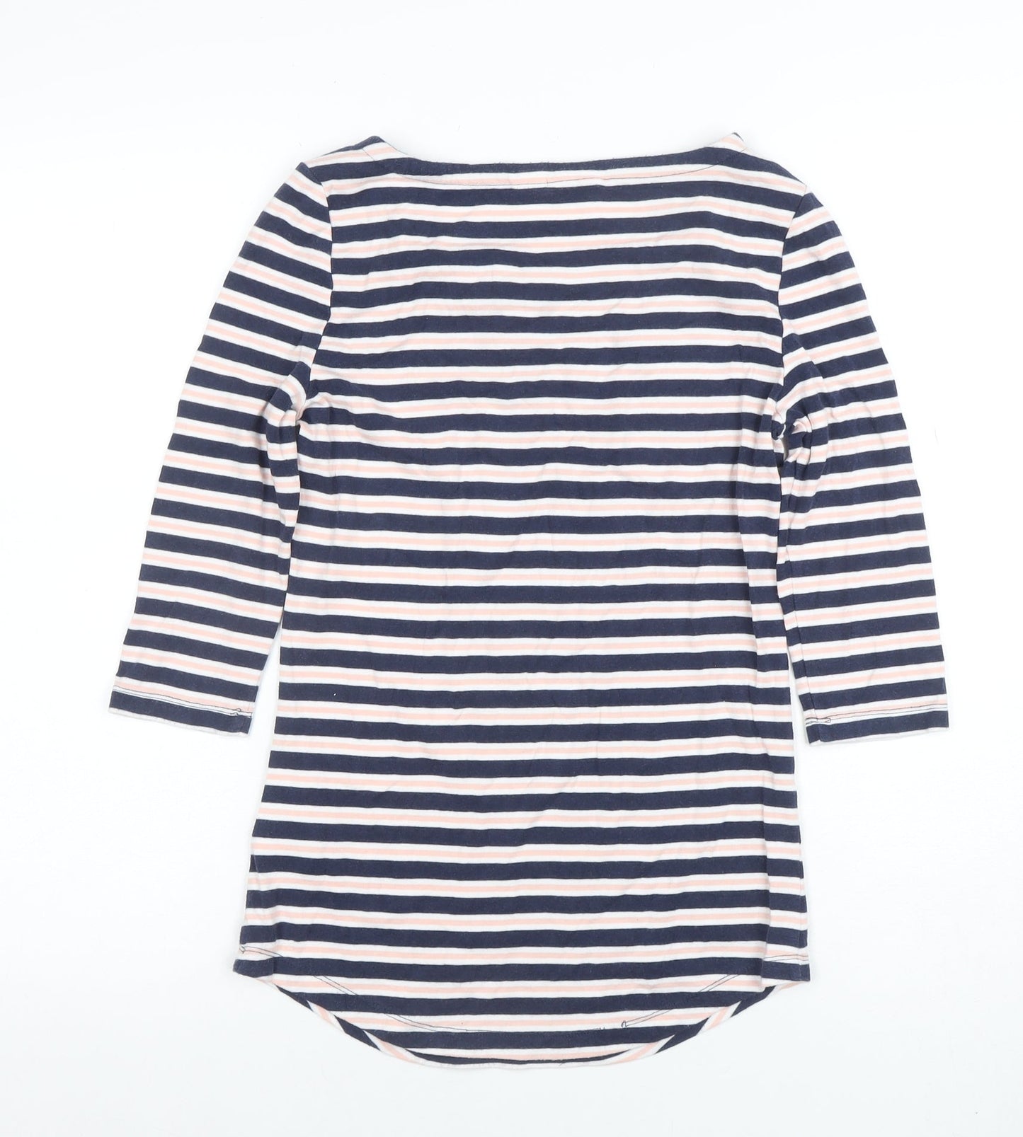 Tabitha Webb Women's Multicoloured Striped 3/4 Sleeve Cotton Jersey T-Shirt Size L